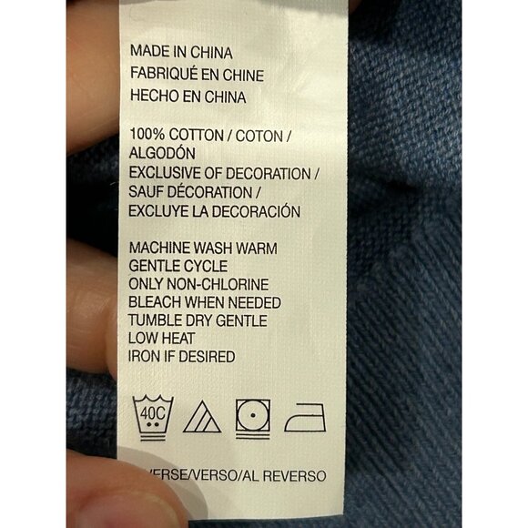 Izod Mens Blue V Neck Sweater Cotton Lightweight Casual Knit Pullover Sz Large - Picture 6 of 9